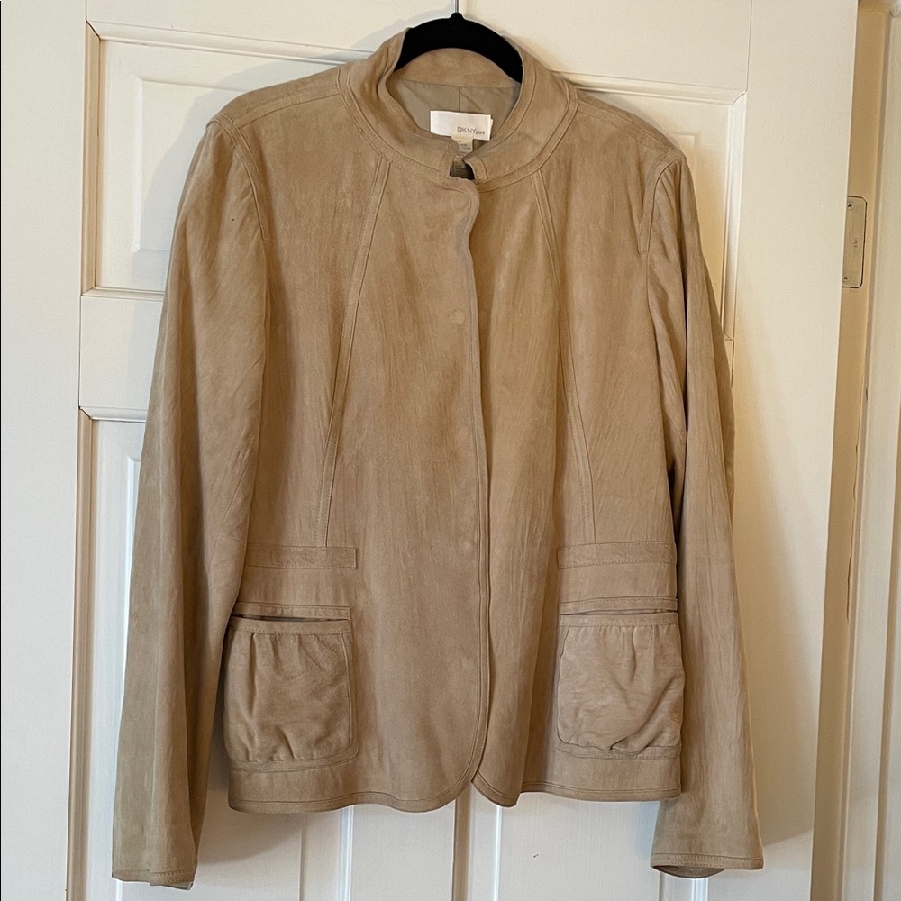 DKNYPure Beige Suede Jacket